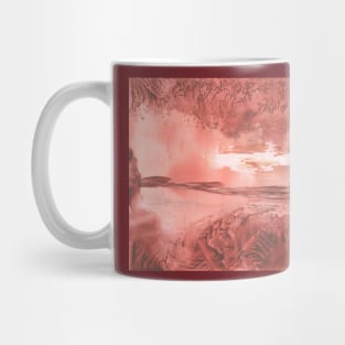 Landscape, nature. Encaustic wax art. Painting drawing Mug